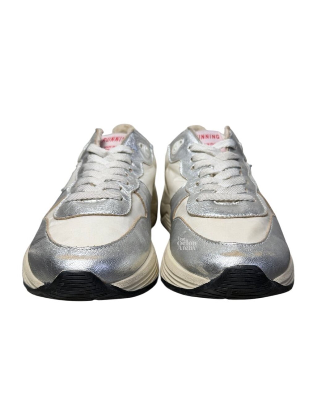 Size 39 Golden Goose Women's Running Sole Sneaker Silver/White/Blue Fog/Black - Picture 3 of 10